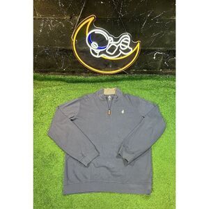 Johnnie-O Quarter Zip Sweater Blue‎ Mens Sz MD Medium Pullover Casual Preppy